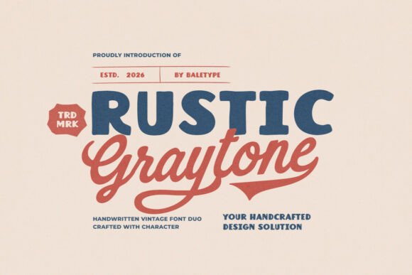 Rustic Graytone: The Vintage Font Duo for Authentic Design